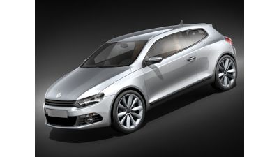 Volkswagen Scirocco 2009 mid-poly 3D Model