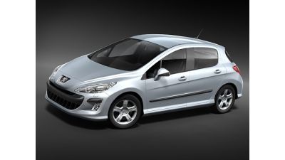 Peugeot 308 mid-poly 3D Model