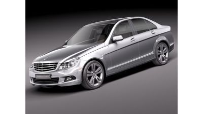 Mercedes C 300 2011 Sedan USA Mid Poly 3D Model