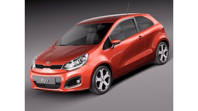 Kia Rio 3 Door Hatchback 2012 3D Model