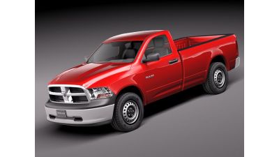 Dodge Ram 2011 Regular Cab Mid Poly 3D Model