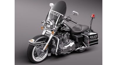 Harley Davidson Road King Classic Police 2011 3D Model