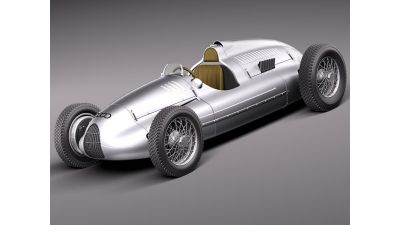 Auto Union Type D 1938 Race Car 3D Model