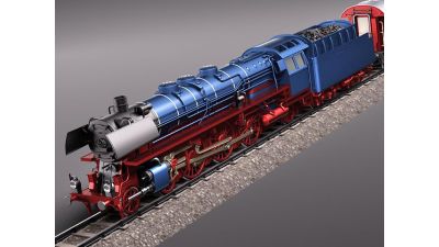 Steam Train Express F-series BR 03.10 1950 3D Model