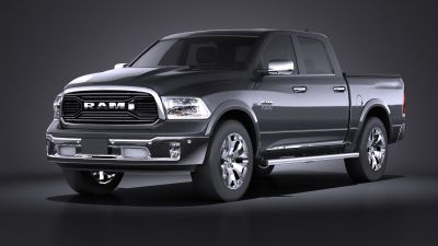 LowPoly Dodge RAM 1500 Laramie Limited 2015 VRAY