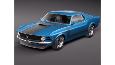 Ford Mustang Boss 302 1970 3D Model