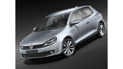 VW Golf VI 3door midpoly 3D Model