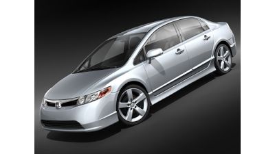 Honda Civic 2008 sedan midpoly 3D Model