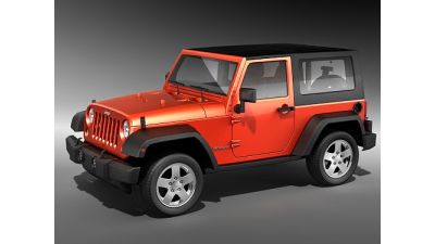 Jeep Wrangler 3 Door 2008 mid poly 3D Model