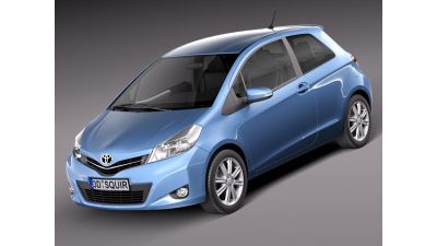 Toyota Yaris 2012 3 Door 3D Model