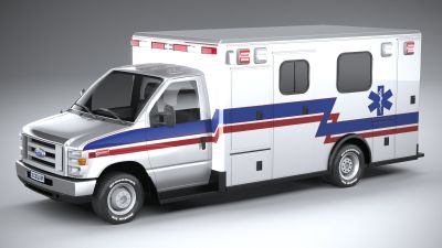 Ford E-450 Ambulance LowPoly